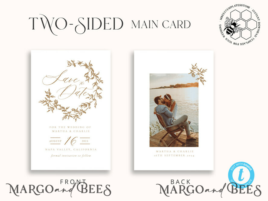 TEMPLETT save the date Boho save the date card template, Elegant Instant download save the date card, Rustic Cards Set Printable, Fine art Save Our Date, Ol1
