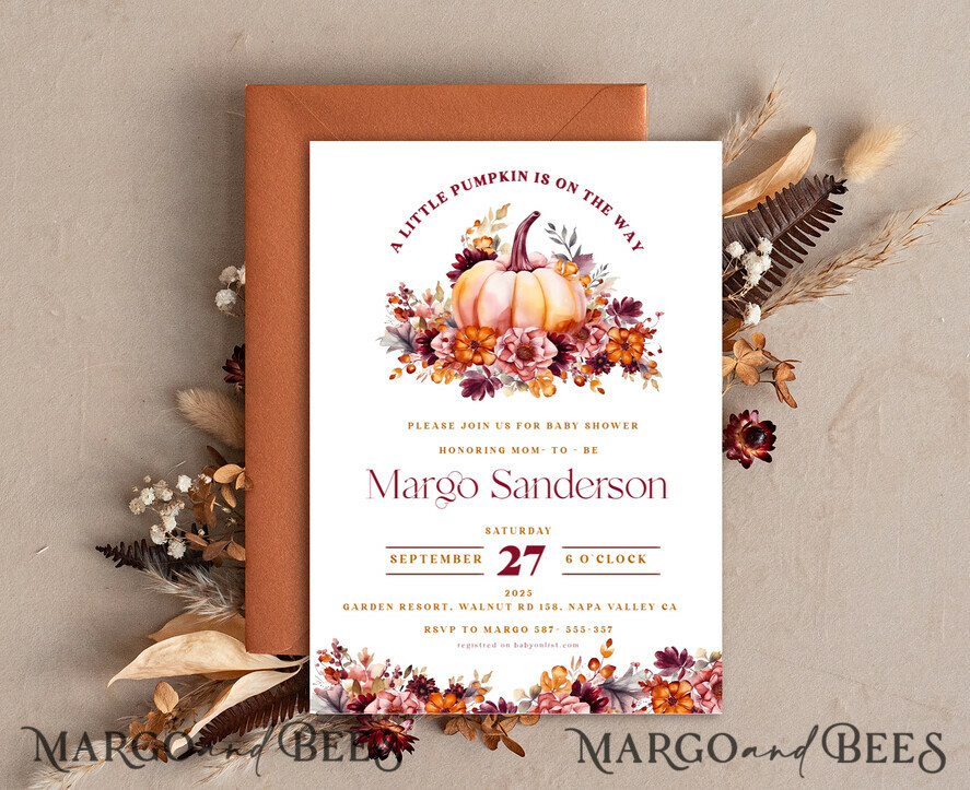 TEMPLETT baby shower Editable Fall Baby Shower Invitation Template Set Little Pumpkin is on the way Diapper Raffle Books Instant Download Invites Gender Neutral