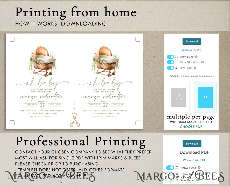 TEMPLETT baby shower Stroller Baby Gender Neutral Shower Invitation Template Oh baby Diapper Raffle Books Arch Instant Download Flowers Basket editable invite
