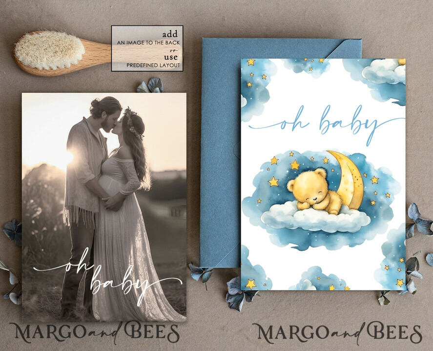 TEMPLETT baby shower Dusty Blue Teddy Bear Baby Boy Shower Invitation Template Set We Can Bearly Wait Diaper Raffle Books, Instant Download Printable Invites Home Printing