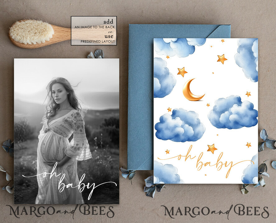 TEMPLETT baby shower Editable Twinkle Little Star Baby Boy Shower Invitation Template, Moon Stars Blue Invite Instant Download Wait Diaper Raffle Books Invites