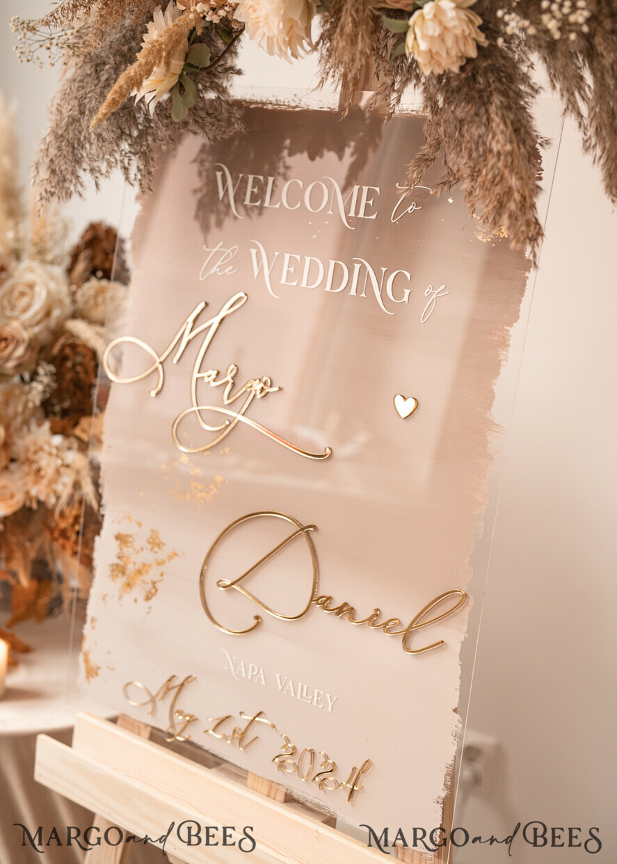 TABLE PLANS AND WEDDING WELCOME SIGNS plexi gold / velvet Acrylic Ombre Beige Wedding Welcome Sign Clear Acrylic and gold Wedding Welcome Sign, Nude Gold Plexi Wedding Welcome Sign, Tan Luxury Wedding Wedding Welcome Sign , Earthy Wedding Signage Golden mirror Wedding Welcome Sign