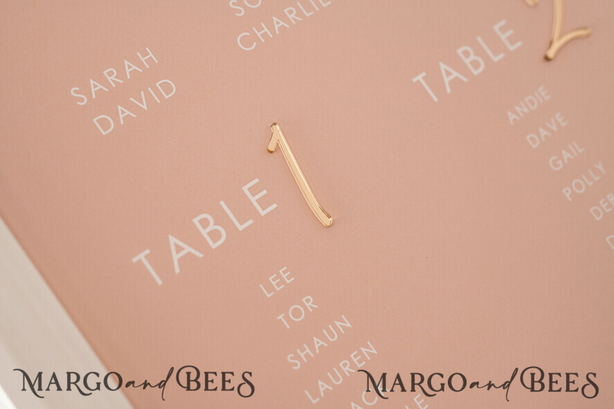 TABLE PLANS AND WEDDING WELCOME SIGNS plexi gold / velvet Blush and Gold Modern Acrylic Seating Chart, 3d Elegant Find Your Seat - Seating Plan , Wedding Table Plan in White Frame, Wedding Decoration with golden letters - Reception Signage - Custom Ceremony Sign BpPXSet