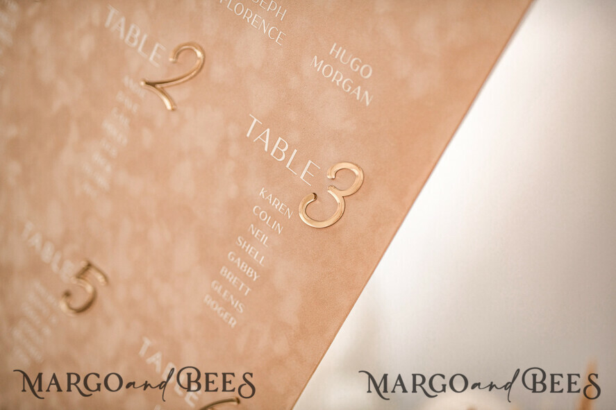 TABLE PLANS AND WEDDING WELCOME SIGNS plexi gold / velvet beige velvet and Gold Modern velvet Seating Chart, 3d Elegant Find Your Seat - Seating Plan , Luxury Wedding Table Plan, Wedding Decoration with golden letters - Golden Reception Signage - Custom Ceremony Sign