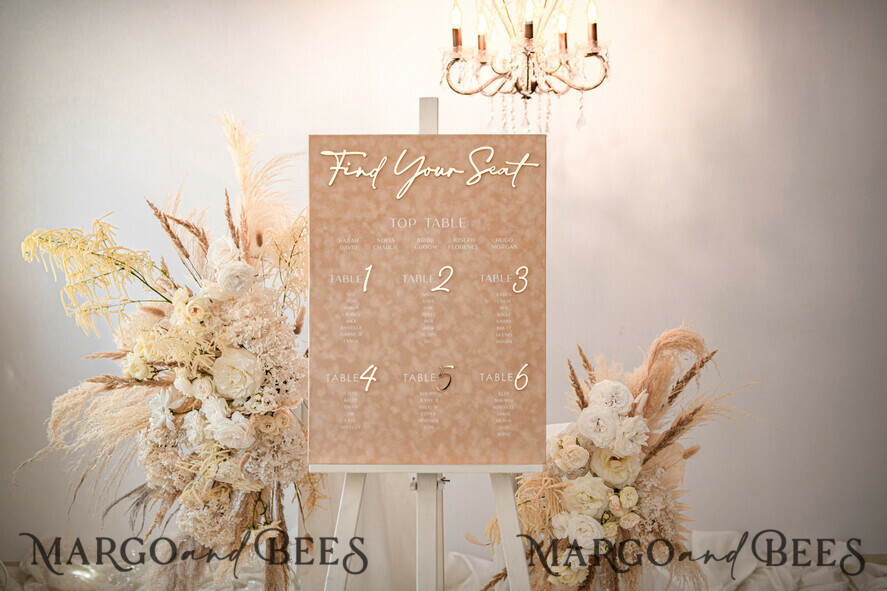 TABLE PLANS AND WEDDING WELCOME SIGNS plexi gold / velvet beige velvet and Gold Modern velvet Seating Chart, 3d Elegant Find Your Seat - Seating Plan , Luxury Wedding Table Plan, Wedding Decoration with golden letters - Golden Reception Signage - Custom Ceremony Sign