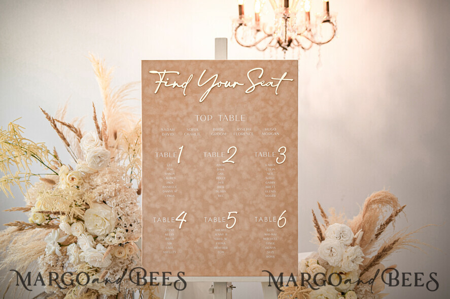 TABLE PLANS AND WEDDING WELCOME SIGNS plexi gold / velvet beige velvet and Gold Modern velvet Seating Chart, 3d Elegant Find Your Seat - Seating Plan , Luxury Wedding Table Plan, Wedding Decoration with golden letters - Golden Reception Signage - Custom Ceremony Sign