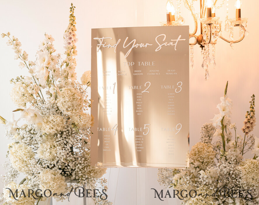TABLE PLANS AND WEDDING WELCOME SIGNS plexi gold / velvet Gold Mirror Seating Chart Sign, 3d Elegant Find Your Seat - Seating Plan, Luxury Wedding Table Plan, Mirror Wedding Decoration - Golden Reception Signage - Custom Ceremony Sign