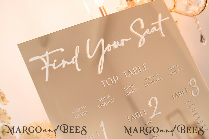 TABLE PLANS AND WEDDING WELCOME SIGNS plexi gold / velvet Gold Mirror Seating Chart Sign, 3d Elegant Find Your Seat - Seating Plan, Luxury Wedding Table Plan, Mirror Wedding Decoration - Golden Reception Signage - Custom Ceremony Sign