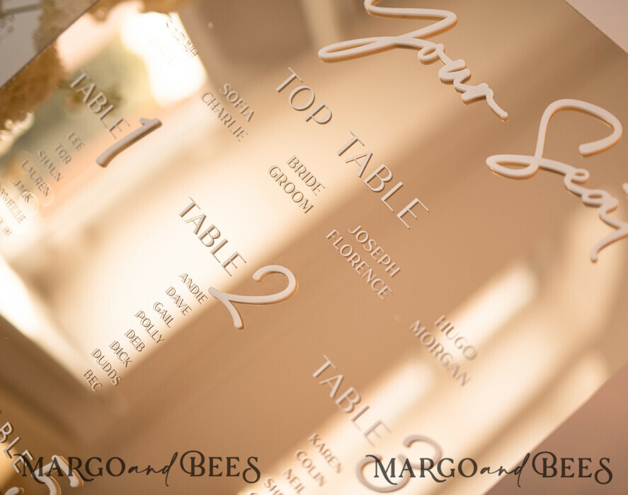 TABLE PLANS AND WEDDING WELCOME SIGNS plexi gold / velvet Gold Mirror Seating Chart Sign, 3d Elegant Find Your Seat - Seating Plan, Luxury Wedding Table Plan, Mirror Wedding Decoration - Golden Reception Signage - Custom Ceremony Sign