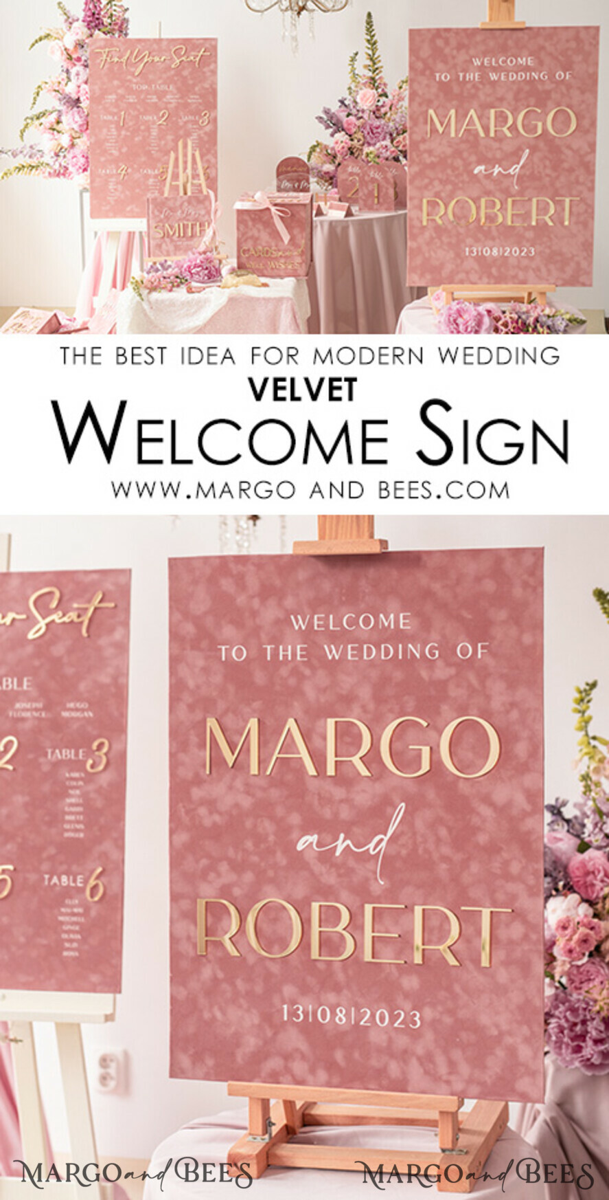 TABLE PLANS AND WEDDING WELCOME SIGNS plexi gold / velvet Luxury Velvet blush pink Wedding Welcome Sign, Golden Wedding Decor, Personalised Wedding Sign, Wedding Gift, Welcome Wedding Board BpPXSet