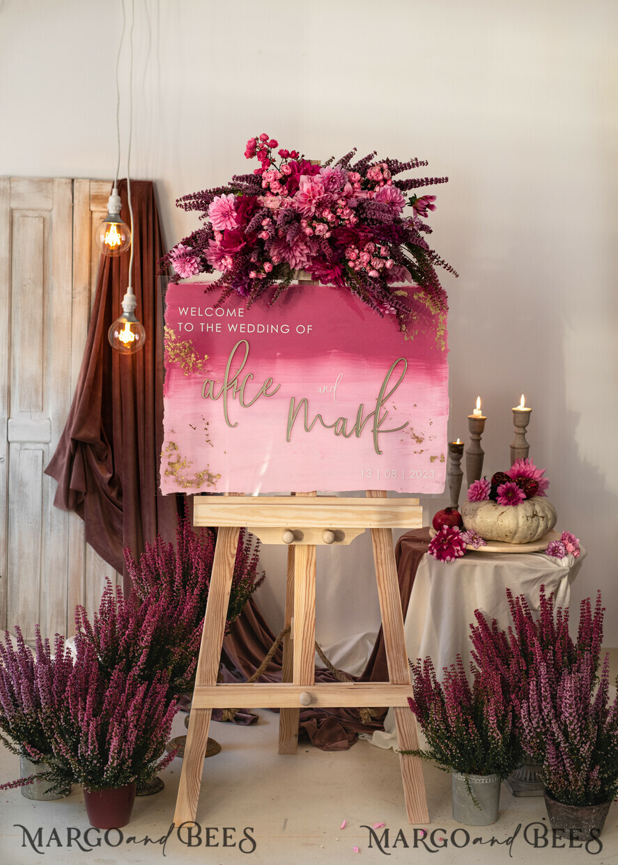 TABLE PLANS AND WEDDING WELCOME SIGNS plexi gold / velvet Acrylic Mauve Ombre Wedding Welcome Sign Painted Acrylic gold Wedding Welcome Sign, Dusty Rose Gold Plexi Wedding Welcome Sign, Plum Fall Luxury Wedding Wedding Welcome Sign , Blush Pink Wedding Signage Golden mirror Wedding Welcome Sign