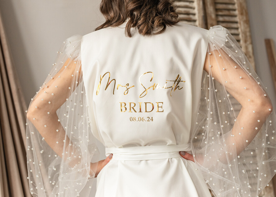 BRIDE bolero, robes, garter Bridal Robes Bridal robe for wedding with wide tulle beaded sleeves Bride robe Long white robe Satin silk tulle pearls boudoir robe Dressing gown Bridesmaid gift