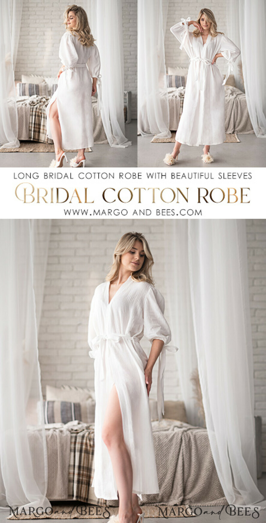 BRIDE bolero, robes, garter Bridal Robes Custom bride robe, bridal robe puff long sleeve Sexy boudoir robe, bride cotton robe, Robes for bride with name on it