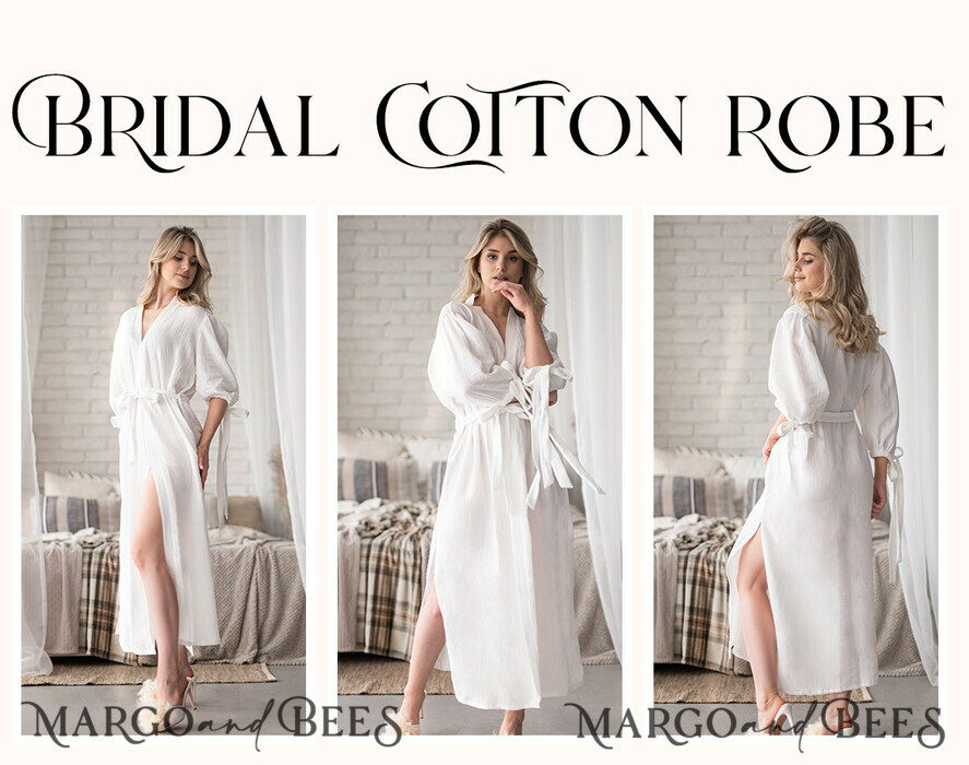 BRIDE bolero, robes, garter Bridal Robes Custom bride robe, bridal robe puff long sleeve Sexy boudoir robe, bride cotton robe, Robes for bride with name on it