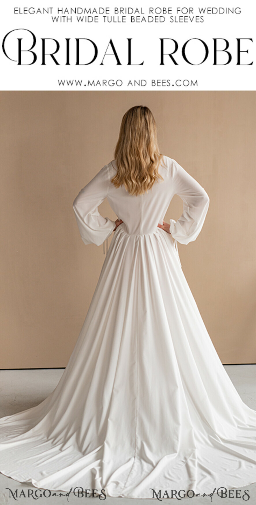 BRIDE bolero, robes, garter Bridal Robes Long Bridal robe for wedding with Train, Robe wide sleeves, Silk Bride robe Long white robe silky boudoir robe Dressing gown Bridesmaid gift