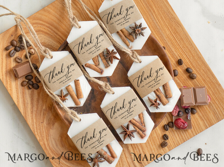 WEDDING FAVORS Wedding Soy Wax Tablet Thank You Favor gift Soy Scented wax Tablet favours with cinnamon anise, Boho wedding air Freshener, Scented thank you Decoration, Baby shower favor gift, Rustic wedding favors idea