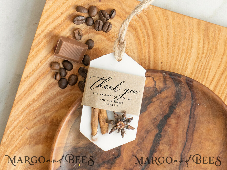 WEDDING FAVORS Wedding Soy Wax Tablet Thank You Favor gift Soy Scented wax Tablet favours with cinnamon anise, Boho wedding air Freshener, Scented thank you Decoration, Baby shower favor gift, Rustic wedding favors idea