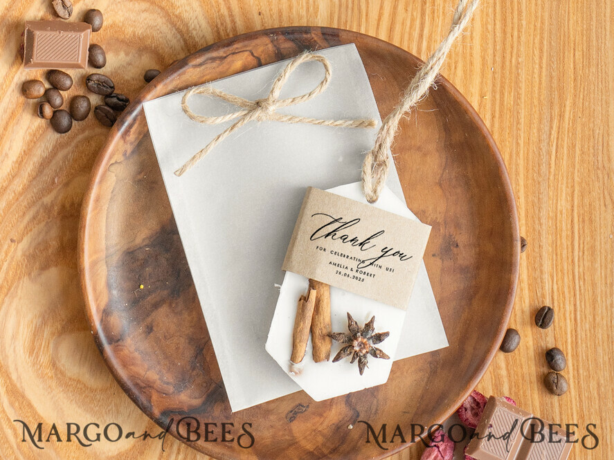 WEDDING FAVORS Wedding Soy Wax Tablet Thank You Favor gift Soy Scented wax Tablet favours with cinnamon anise, Boho wedding air Freshener, Scented thank you Decoration, Baby shower favor gift, Rustic wedding favors idea