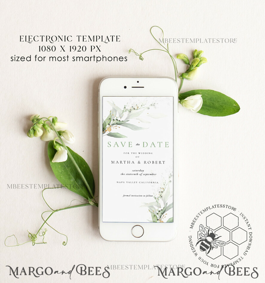 TEMPLETT digital invitation Electronic Save the Date template, SmartPhone Save the Date Editable Template, Picture Save the Date Evite Template, personalised Digital Save the Date. Smartphone Electronic Save the Date