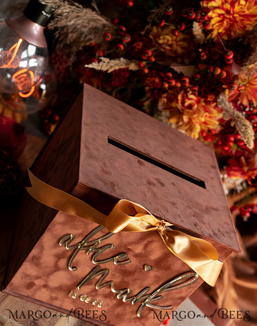 CARD BOXES velvet card boxes Terracotta Fall Card Box and Arch Acrylic Cards & Gifts Clear Sign, Velvet Rust Wedding Card Box with Lid, Burnt Orange Wedding Money Box, Copper Wedding Card Box cards and gift Arch acrylic sign set