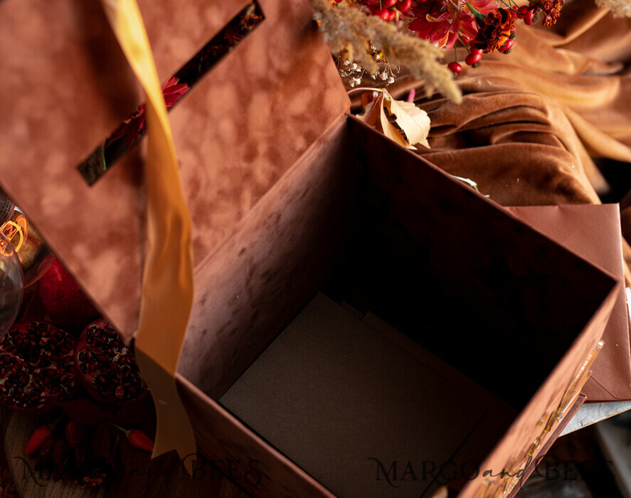 CARD BOXES velvet card boxes Terracotta Fall Card Box and Arch Acrylic Cards & Gifts Clear Sign, Velvet Rust Wedding Card Box with Lid, Burnt Orange Wedding Money Box, Copper Wedding Card Box cards and gift Arch acrylic sign set