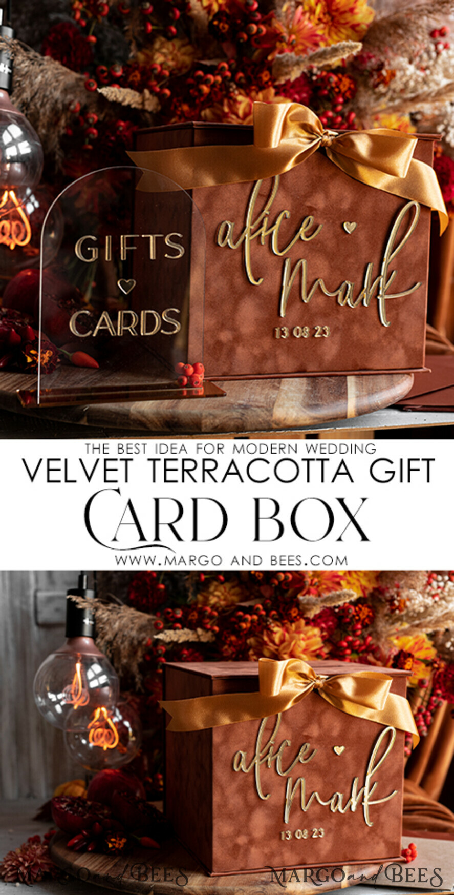 CARD BOXES velvet card boxes Terracotta Fall Card Box and Arch Acrylic Cards & Gifts Clear Sign, Velvet Rust Wedding Card Box with Lid, Burnt Orange Wedding Money Box, Copper Wedding Card Box cards and gift Arch acrylic sign set