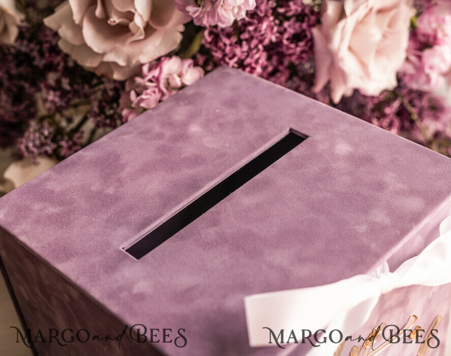 CARD BOXES velvet card boxes Mauve Velvet Gift Card Box & Cards Gifts Sign Set, Velvet Classic wedding wishing well money gift card box, Personalized Gold Box, MvS