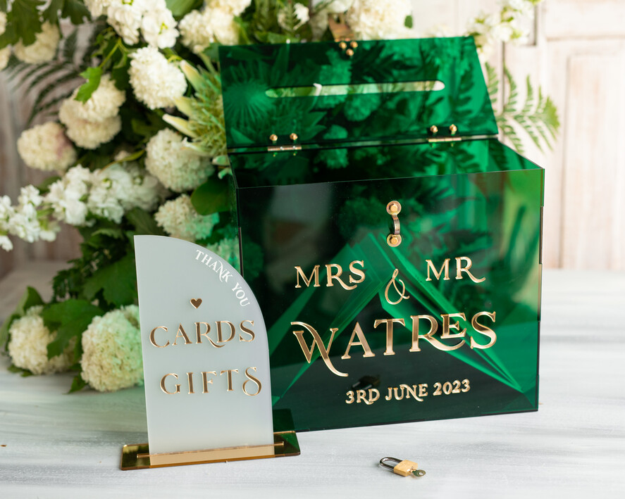 CARD BOXES velvet card boxes Green Acrylic Set Card Box Guestbook & Sign, Wedding Card Box with Lid Instant Instax Guestbook, Emerald Green Wedding Money Box Sign Guestbook Set, Card Box