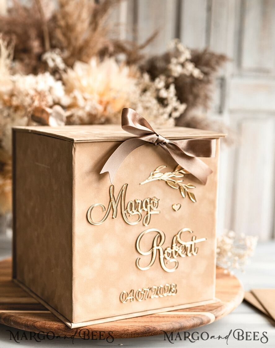 CARD BOXES velvet card boxes Gift Card Box, Velvet Beige wedding wishing well money gift card box, Personalized Wedding Card Box, Luxury Card Box, Wedding Card Box with Lid, Wedding Money Box, Wedding Card Box