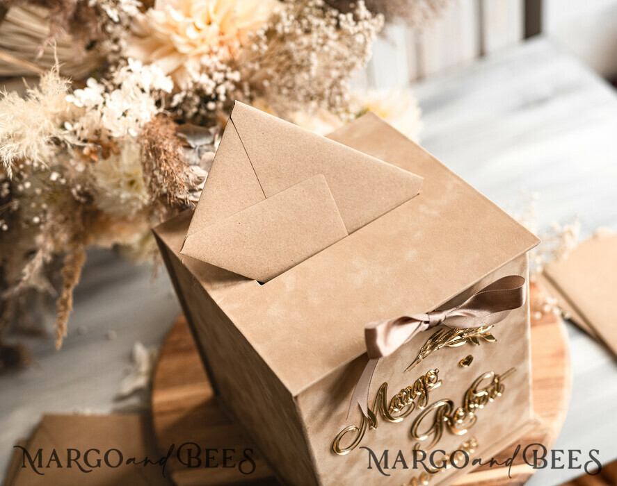 CARD BOXES velvet card boxes Gift Card Box, Velvet Beige wedding wishing well money gift card box, Personalized Wedding Card Box, Luxury Card Box, Wedding Card Box with Lid, Wedding Money Box, Wedding Card Box