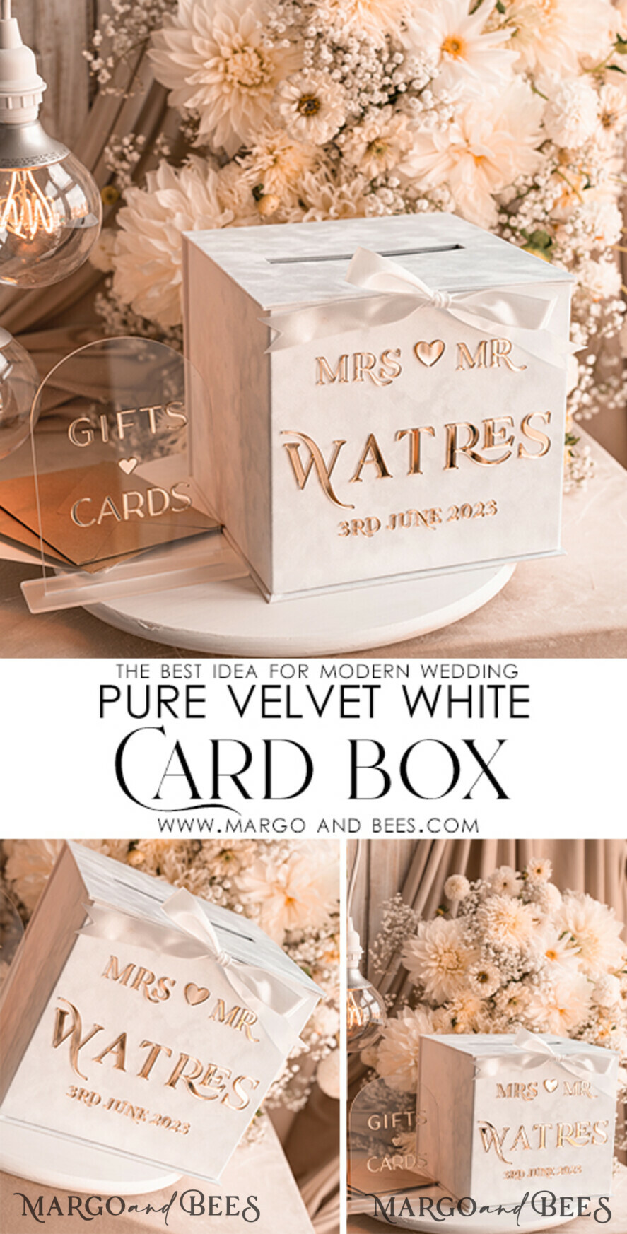 CARD BOXES velvet card boxes Pure White Gift Card Box & Cards Gifts Sign Set, Velvet Classic wedding wishing well money gift card box, Personalized Gold White Wedding Card Box, Luxury Card Box, Wedding Card Box with Lid, Wedding Money Box