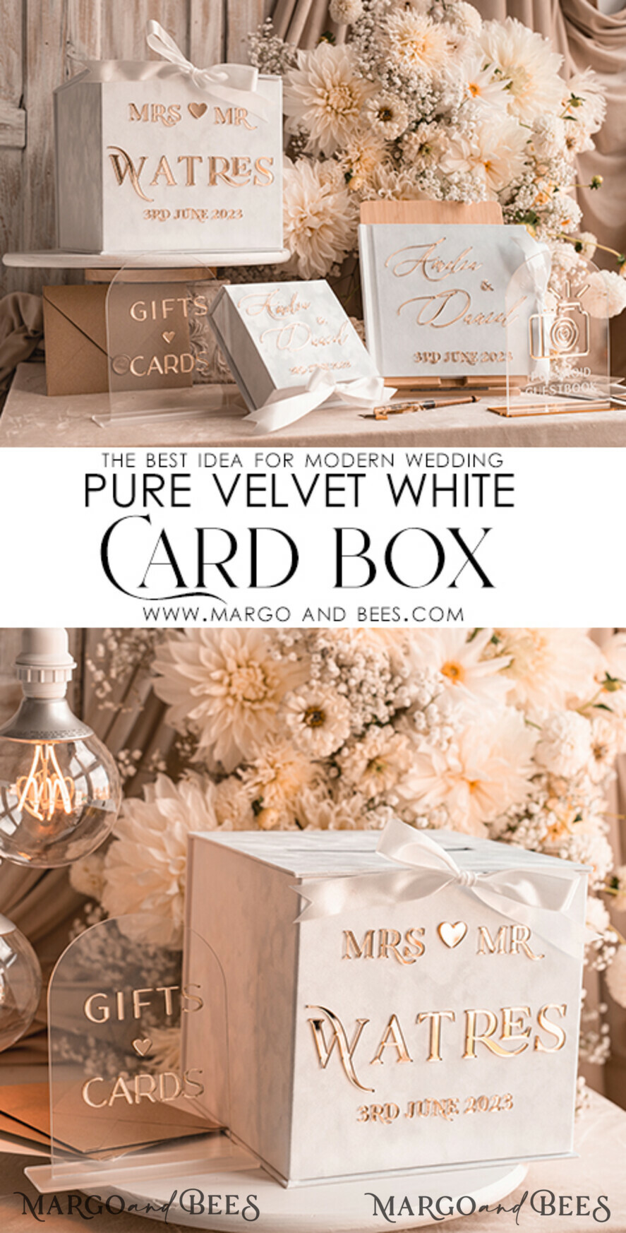 CARD BOXES velvet card boxes Pure White Gift Card Box & Cards Gifts Sign Set, Velvet Classic wedding wishing well money gift card box, Personalized Gold White Wedding Card Box, Luxury Card Box, Wedding Card Box with Lid, Wedding Money Box