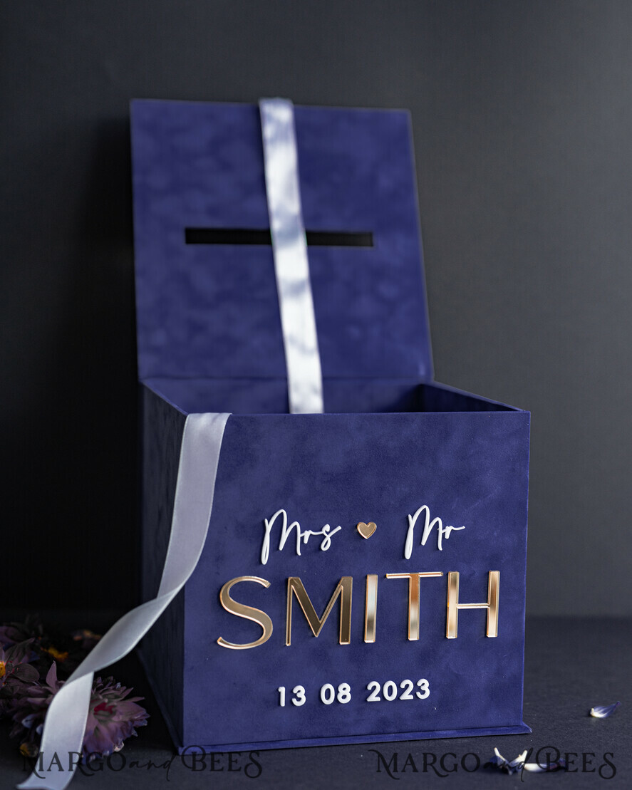 CARD BOXES velvet card boxes Gift Card Box & Cards, Velvet Navy Blue wedding wishing well money gift card box, Personalized Wedding Card Box, Luxury Card Box, Wedding Card Box with Lid, Wedding Money Box, Wedding Card Box