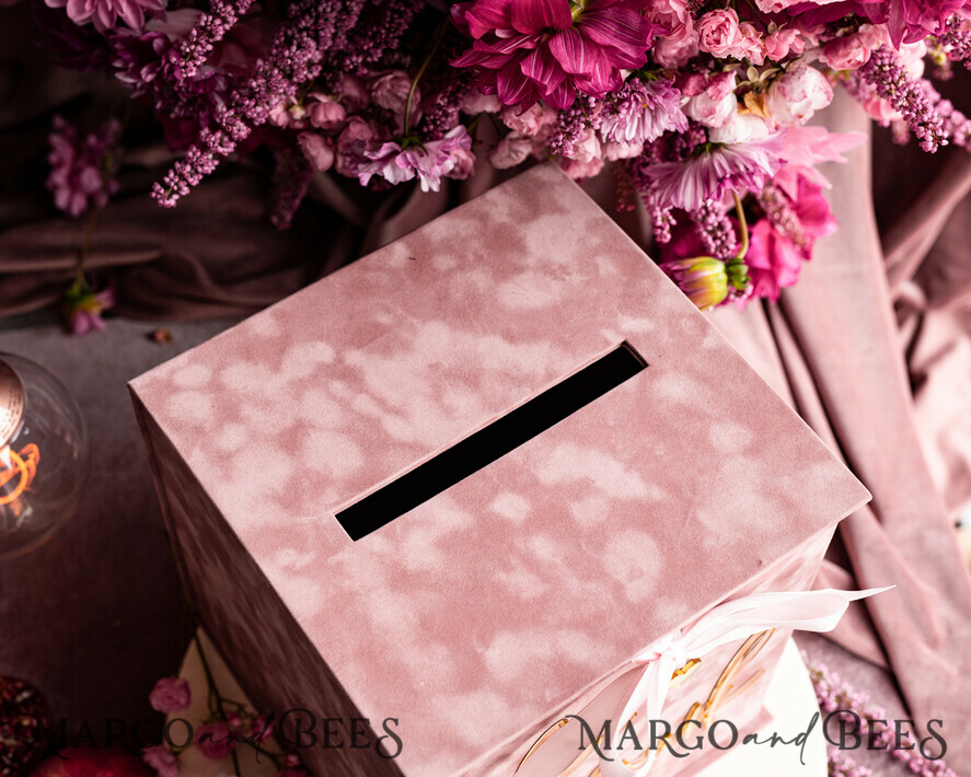 CARD BOXES velvet card boxes Gift Card Box & Cards well wishes Sign Set , Velvet Blush wedding wishing well money gift card box, Personalized Wedding Card Box, Luxury Card Box, Wedding Card Box with Lid, Wedding Money Box, Wedding Card Box