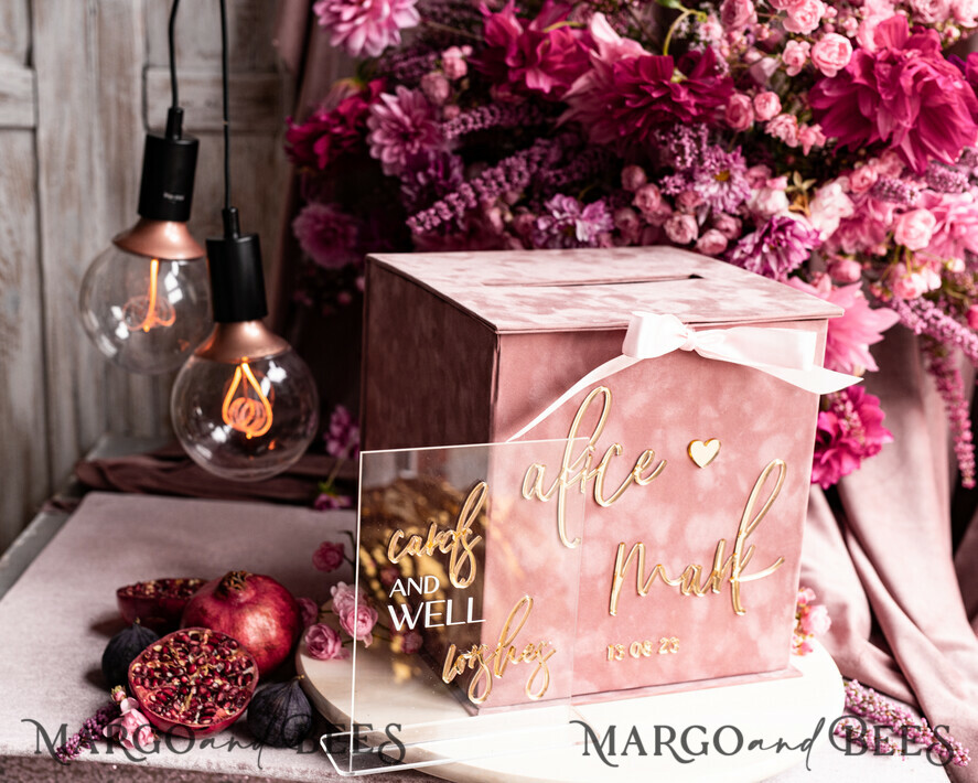 CARD BOXES velvet card boxes Gift Card Box & Cards well wishes Sign Set , Velvet Blush wedding wishing well money gift card box, Personalized Wedding Card Box, Luxury Card Box, Wedding Card Box with Lid, Wedding Money Box, Wedding Card Box