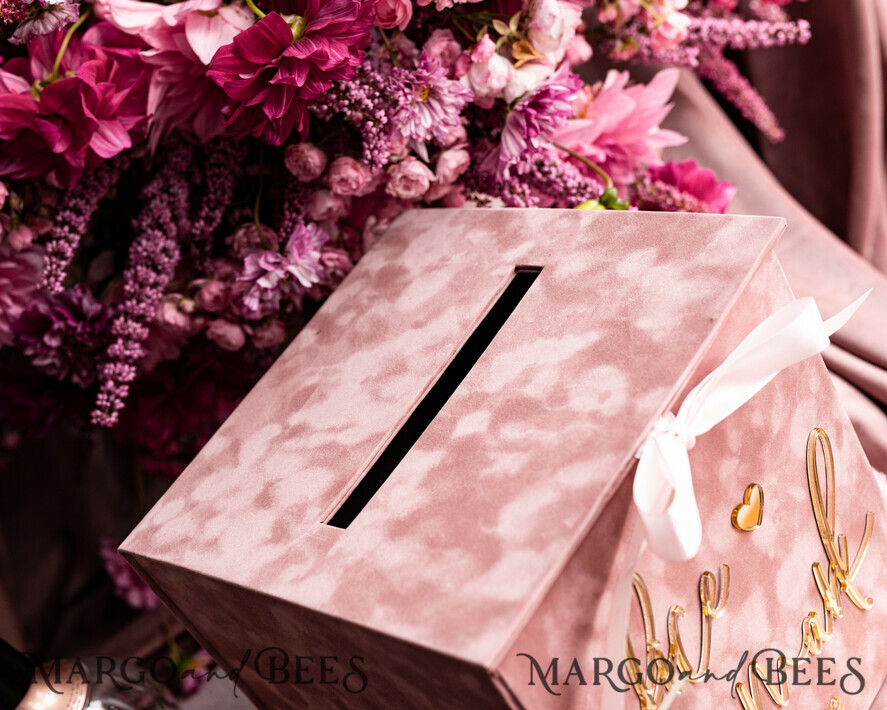 CARD BOXES velvet card boxes Gift Card Box & Cards well wishes Sign Set , Velvet Blush wedding wishing well money gift card box, Personalized Wedding Card Box, Luxury Card Box, Wedding Card Box with Lid, Wedding Money Box, Wedding Card Box