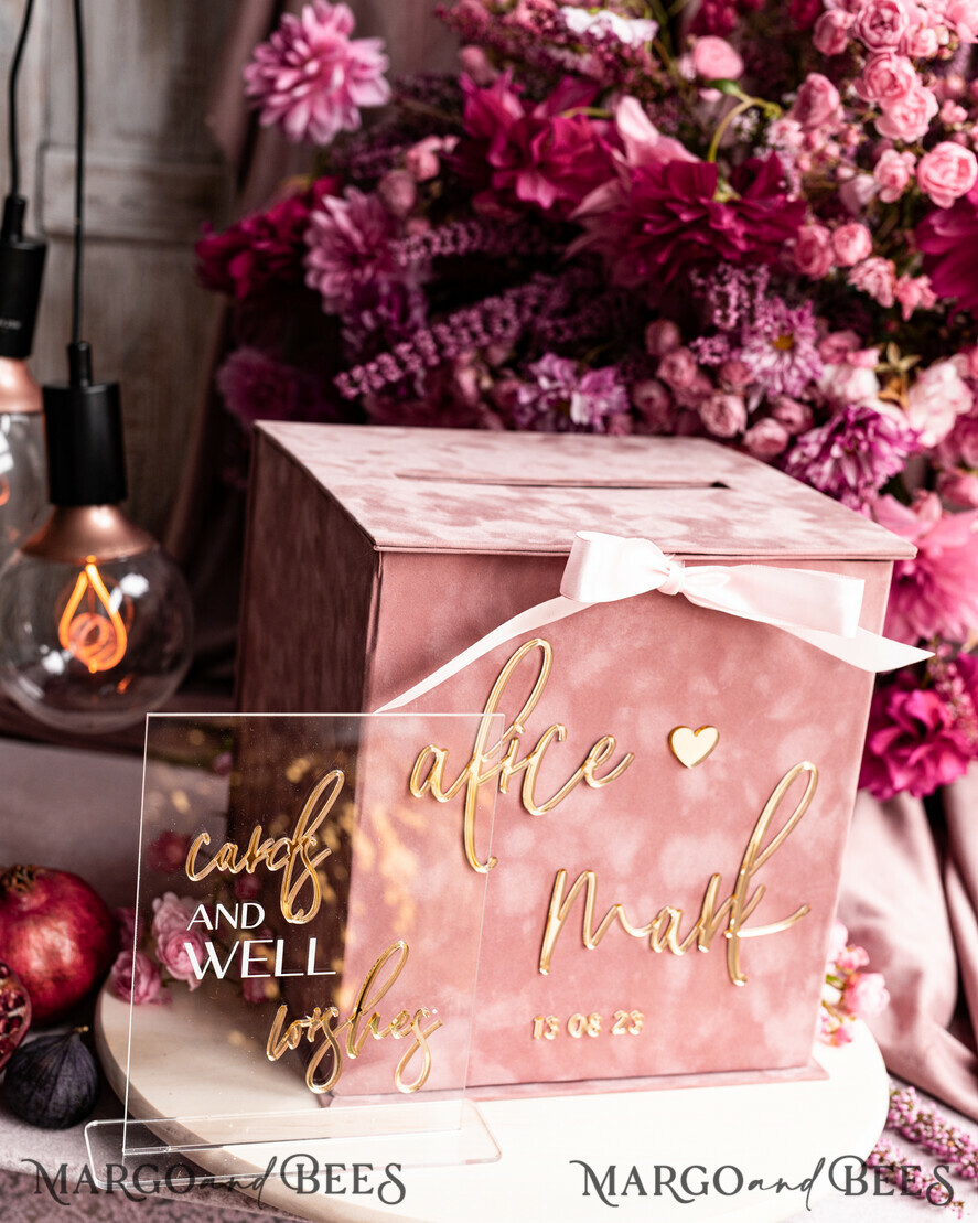 CARD BOXES velvet card boxes Gift Card Box & Cards well wishes Sign Set , Velvet Blush wedding wishing well money gift card box, Personalized Wedding Card Box, Luxury Card Box, Wedding Card Box with Lid, Wedding Money Box, Wedding Card Box
