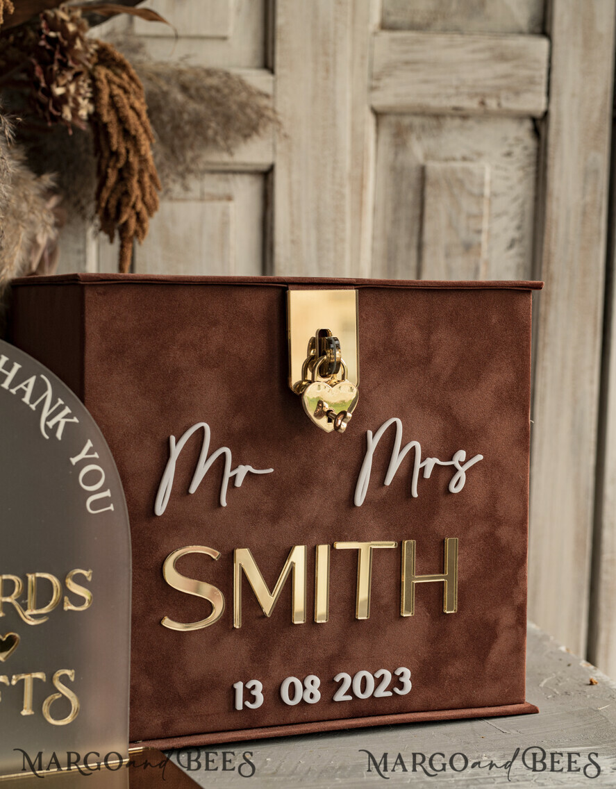 CARD BOXES velvet card boxes terracotta gold Velvet Set Card Box with lock & Polaroid Guestbook & Cards gifts Sign instax instruction sign combo and pens set, fall Wedding Card Box with Lid Instant Instax Guestbook Wedding Money Box Sing Guestbook Set