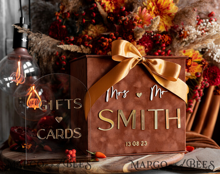 CARD BOXES velvet card boxes Terracotta Fall Card Box and Arch Acrylic Cards & Gifts Clear Sign, Velvet Rust Wedding Card Box with Lid, Burnt Orange Wedding Money Box, Copper Wedding Card Box cards and gift Arch acrylic sign set