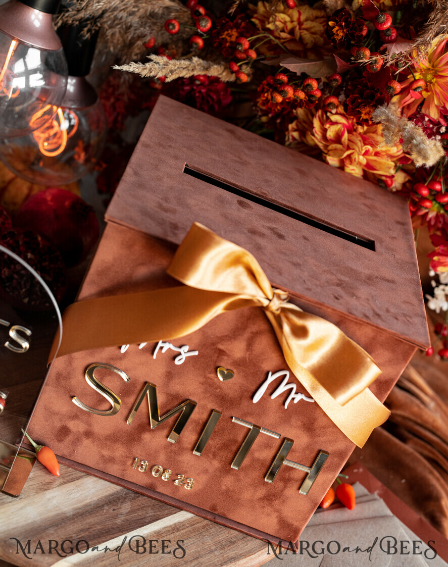 CARD BOXES velvet card boxes Terracotta Fall Card Box and Arch Acrylic Cards & Gifts Clear Sign, Velvet Rust Wedding Card Box with Lid, Burnt Orange Wedding Money Box, Copper Wedding Card Box cards and gift Arch acrylic sign set