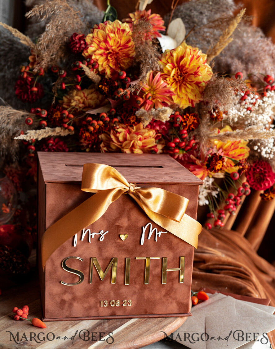 CARD BOXES velvet card boxes Terracotta Fall Card Box and Arch Acrylic Cards & Gifts Clear Sign, Velvet Rust Wedding Card Box with Lid, Burnt Orange Wedding Money Box, Copper Wedding Card Box cards and gift Arch acrylic sign set