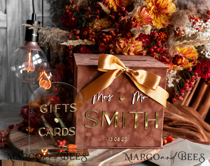 CARD BOXES velvet card boxes Terracotta Fall Card Box and Arch Acrylic Cards & Gifts Clear Sign, Velvet Rust Wedding Card Box with Lid, Burnt Orange Wedding Money Box, Copper Wedding Card Box cards and gift Arch acrylic sign set