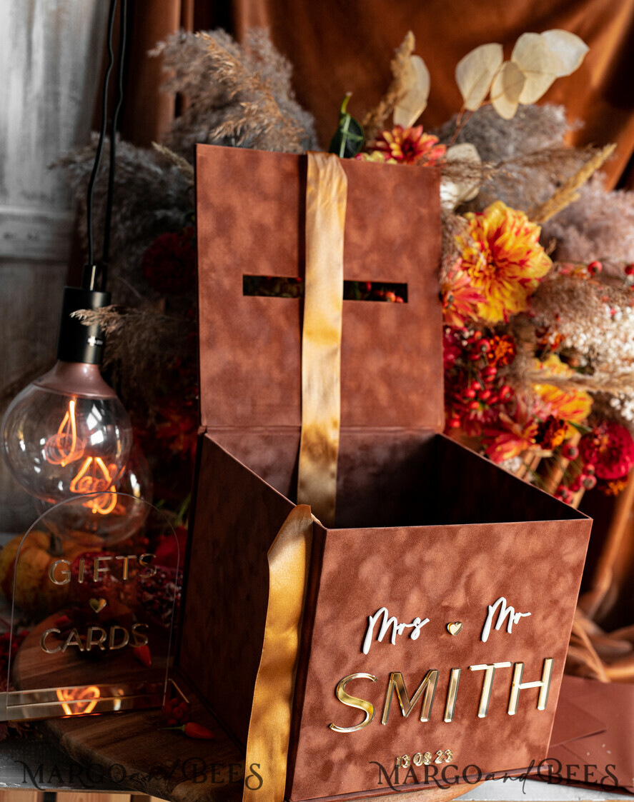 CARD BOXES velvet card boxes Terracotta Fall Card Box and Arch Acrylic Cards & Gifts Clear Sign, Velvet Rust Wedding Card Box with Lid, Burnt Orange Wedding Money Box, Copper Wedding Card Box cards and gift Arch acrylic sign set