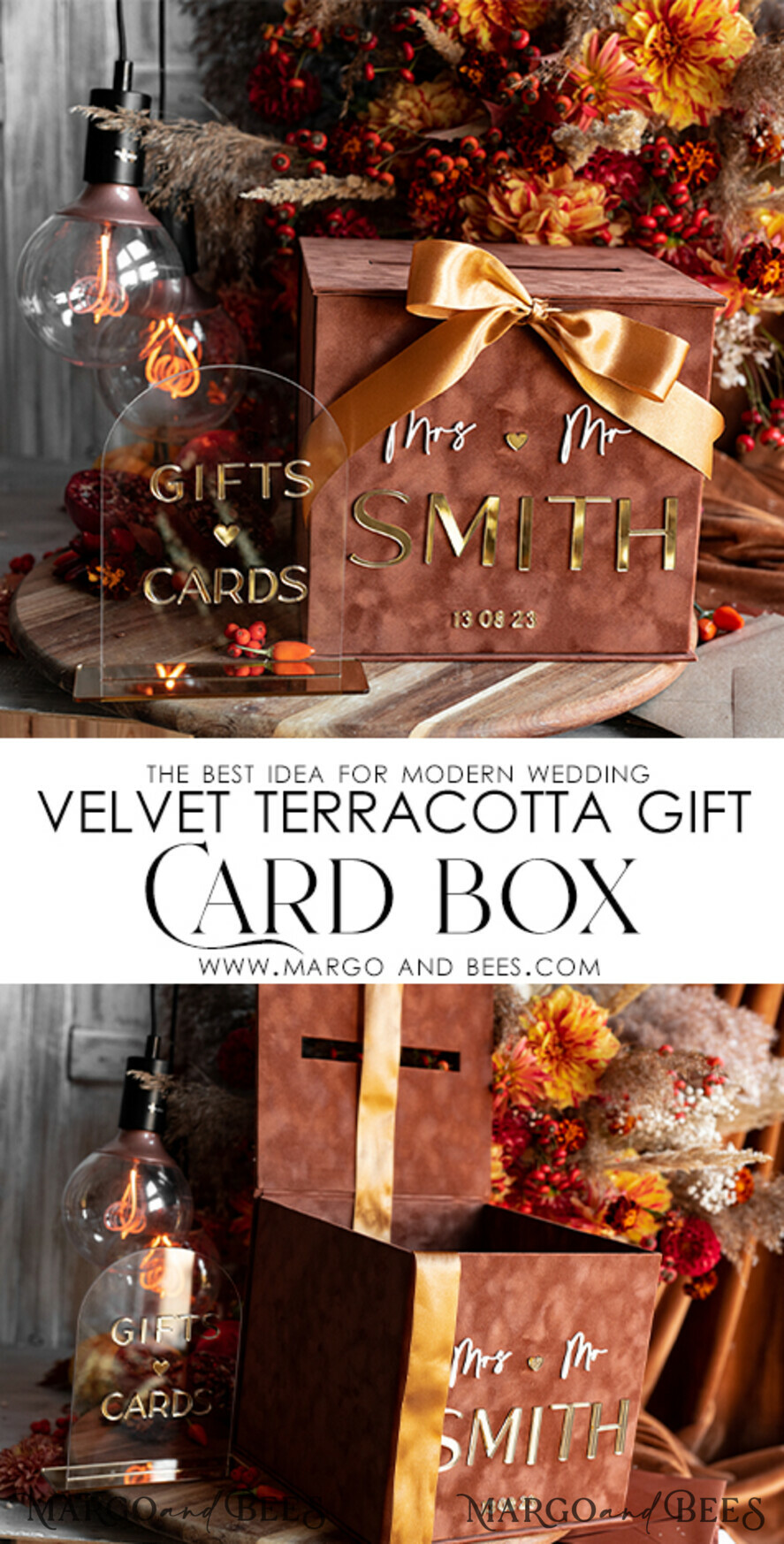 CARD BOXES velvet card boxes Terracotta Fall Card Box and Arch Acrylic Cards & Gifts Clear Sign, Velvet Rust Wedding Card Box with Lid, Burnt Orange Wedding Money Box, Copper Wedding Card Box cards and gift Arch acrylic sign set