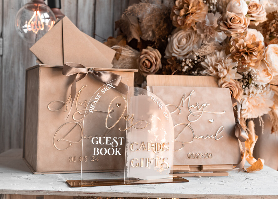 CARD BOXES velvet card boxes Velvet Set Card Box Guestbook & Sign, Wedding Card Box with Lid Instant Instax Guestbook, Beige Wedding Money Box Sing Guestbook Set, Nude Card Box with slot and cards and gift Arch acrylic sign set