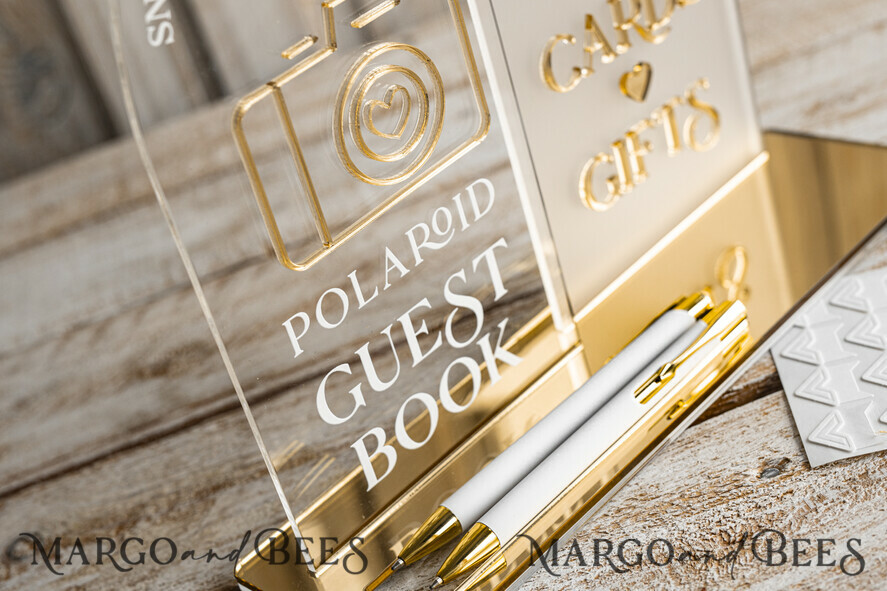 CARD BOXES velvet card boxes White gold Velvet Set Card Box with lock & Polaroid Guestbook & Cards gifts Sign and instax instruction sign combo and pens set, Wedding Card Box with Lid Instant Instax Guestbook Wedding Money Box Sing Guestbook Set