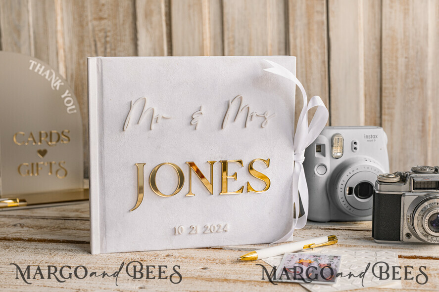 CARD BOXES velvet card boxes White gold Velvet Set Card Box with lock & Polaroid Guestbook & Cards gifts Sign and instax instruction sign combo and pens set, Wedding Card Box with Lid Instant Instax Guestbook Wedding Money Box Sing Guestbook Set