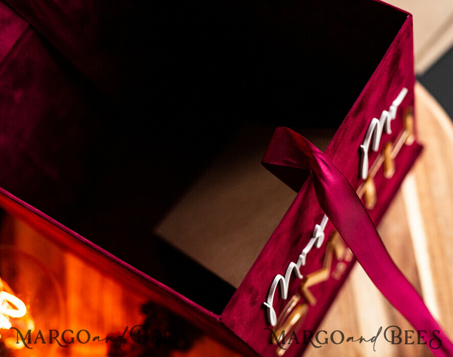 CARD BOXES velvet card boxes burgundy Card Box & arch acrylic sign , Maroon Wedding Card Box with Lid, Marsala Wedding Money Box, Wedding Card Box with slot cards & gift Arch acrylic sign set