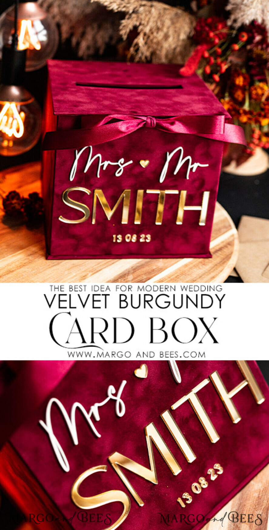 CARD BOXES velvet card boxes burgundy Card Box & arch acrylic sign , Maroon Wedding Card Box with Lid, Marsala Wedding Money Box, Wedding Card Box with slot cards & gift Arch acrylic sign set