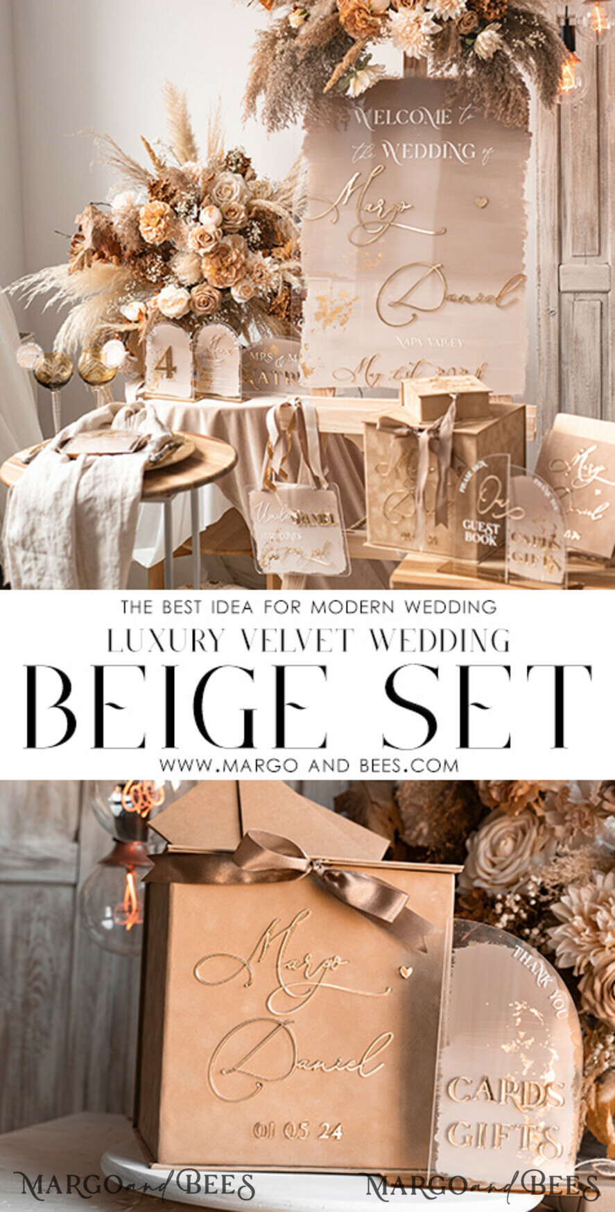 CARD BOXES velvet card boxes Velvet Taupe Card Box & Plexi sign set, Wedding Card Box with Lid, Beige Gold Wedding Money Box, Nude Wedding Card Box with slot, cards and gift Arch acrylic sign set